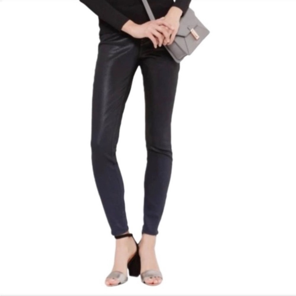 Ted Baker London Ombray Wax Coated Skinny Liquid Jeans Sz 25